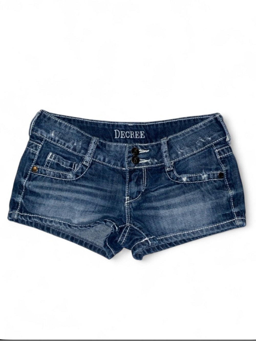 Decree Women's Indigo Low-Rise Denim Shorties
